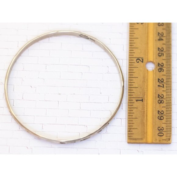 7 inch, Vintage Sterling Silver Symbolic Bangle by Mexico - V26 - Picture 4 of 4